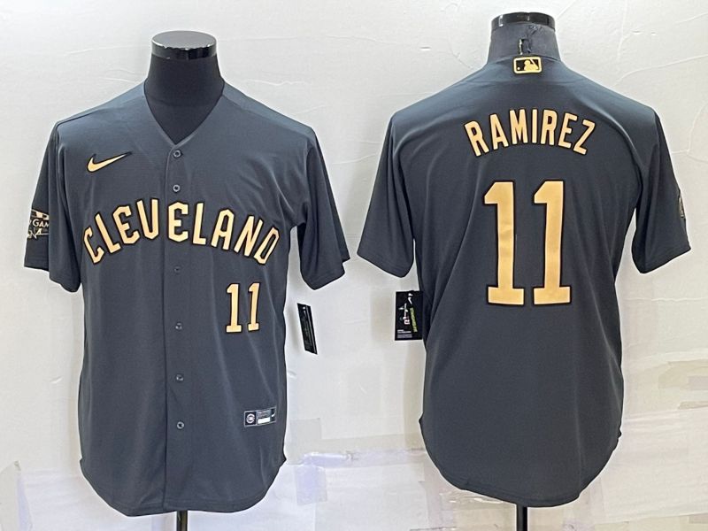 Men Cleveland Indians 11 Ramirez Grey 2022 All Star Game Nike MLB Jerseys